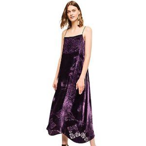 Anthropologie Floreat Carina Velvet Slip Dress